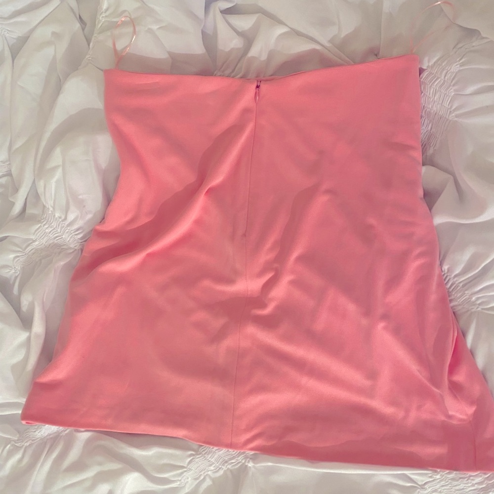 Zara Bright Pink Faux Wrap Mini Skirt